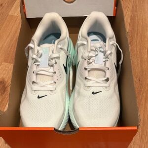 Nike White Sneakers with Mint and Black Accents